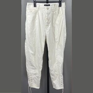 Banana Republic Jeans Womens 6 tan barrel bow wide preppy casual tie boho